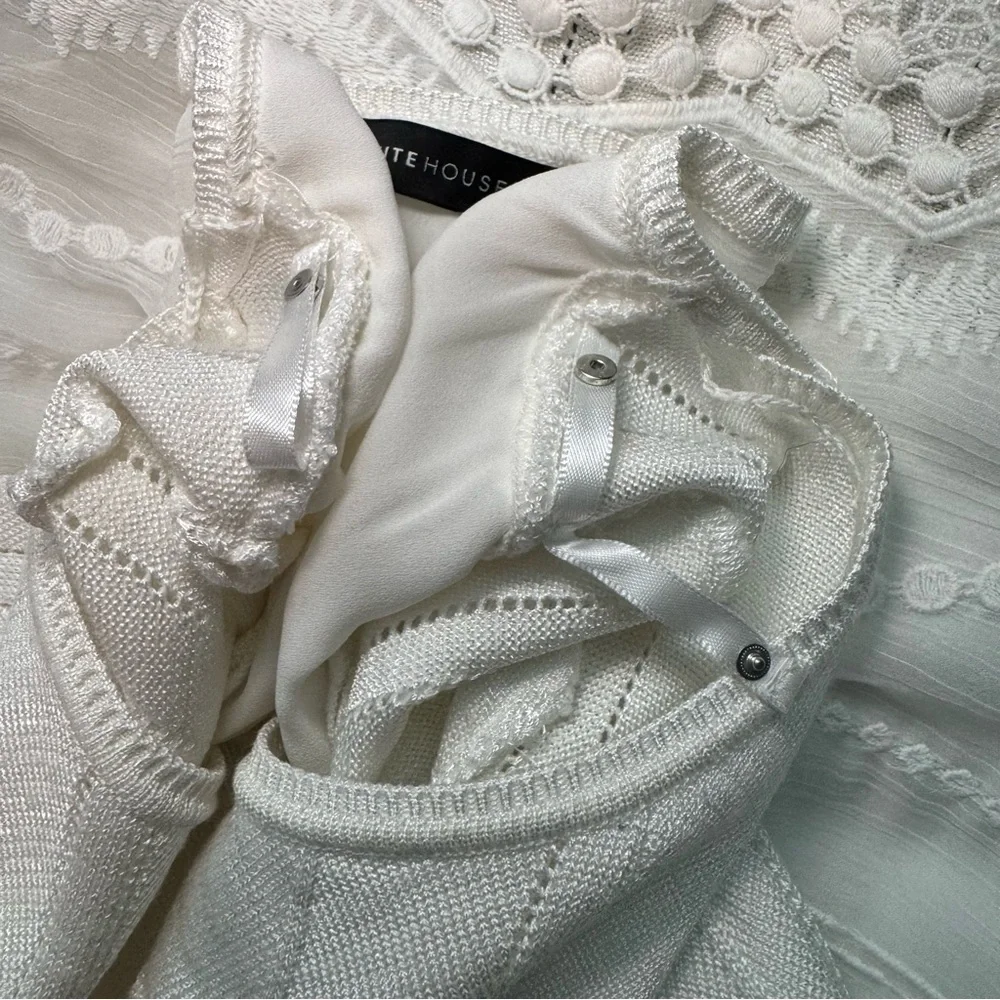 White House Black Market White Knit Sweater - Picture 6 of 10